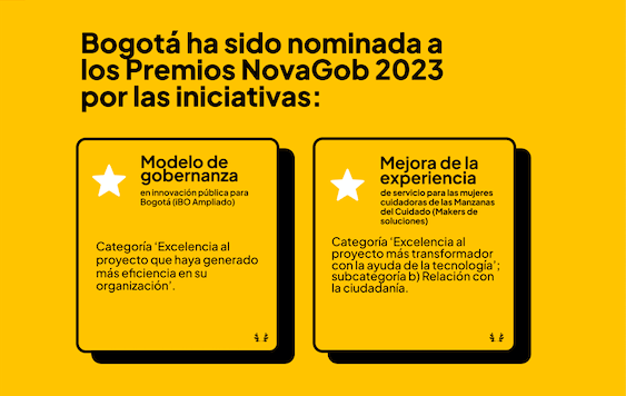 Bogotá fue nominada a los Premios NovaGob Excelencia Edición 2023 con dos iniciativas de innovación pública 